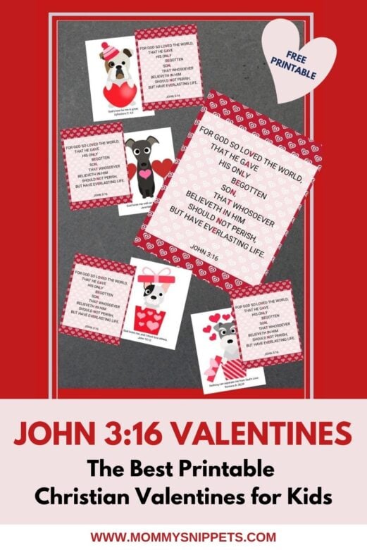 John 3:16 Valentines- Printable Christian Valentine Cards for Kids