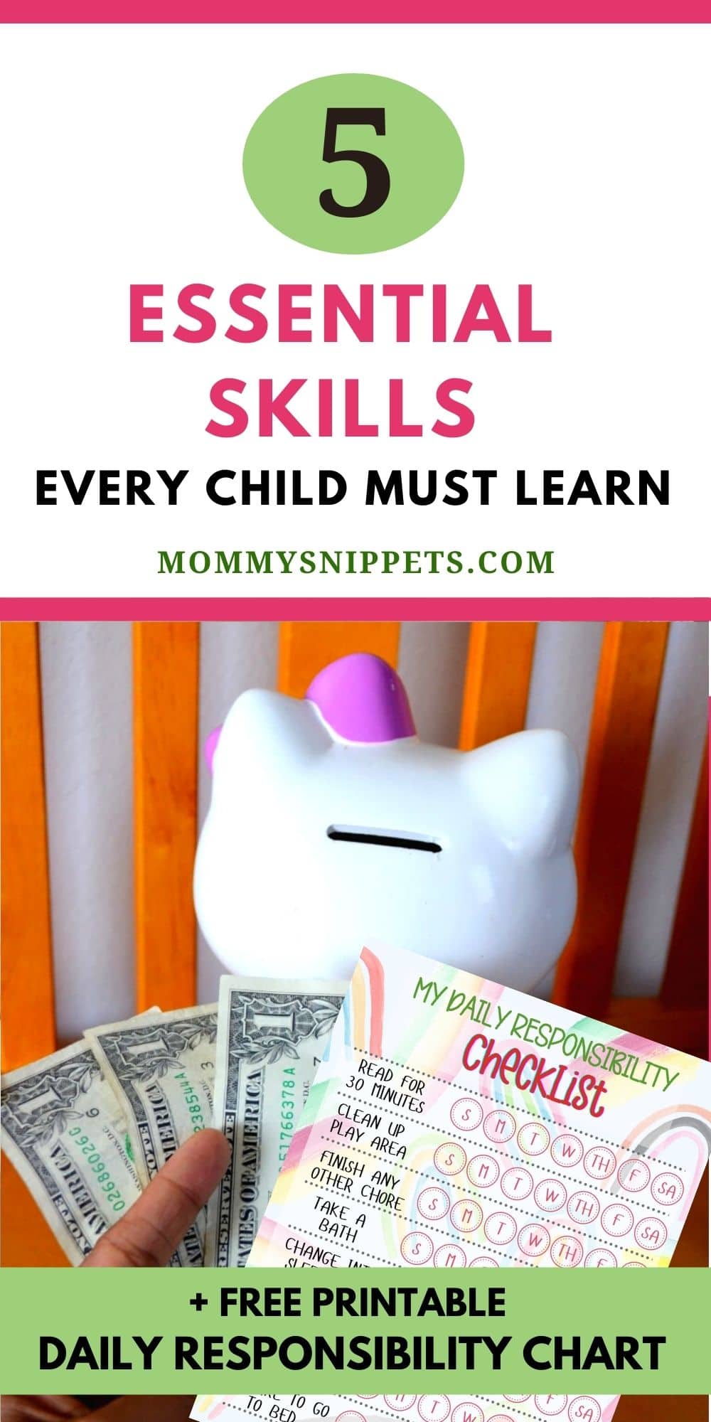 Top 5 Essential Skills Every Child Must Learn At Home (+ Free Printable Daily Responsibility Chart)