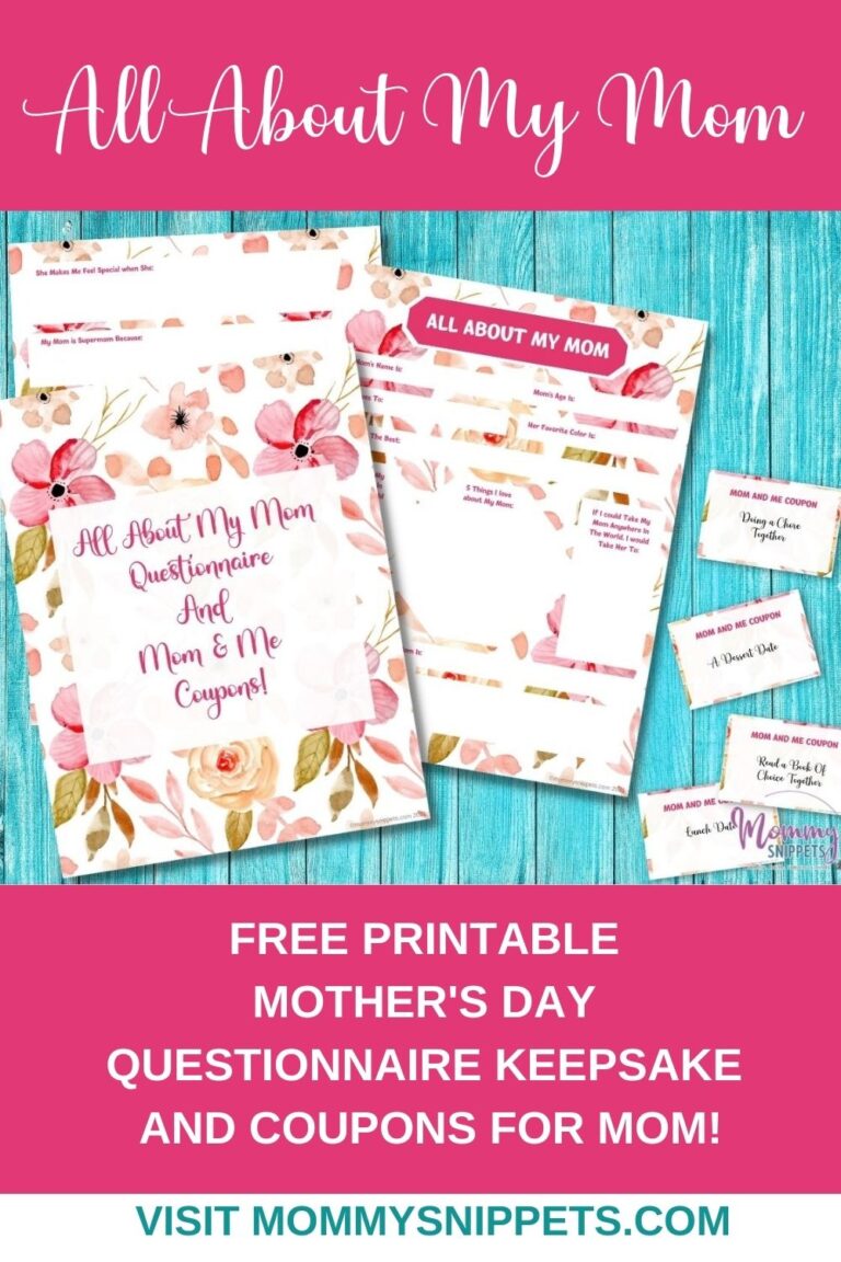 All About My Mom Free Printable and Coupons for Mom for Mother's Day!