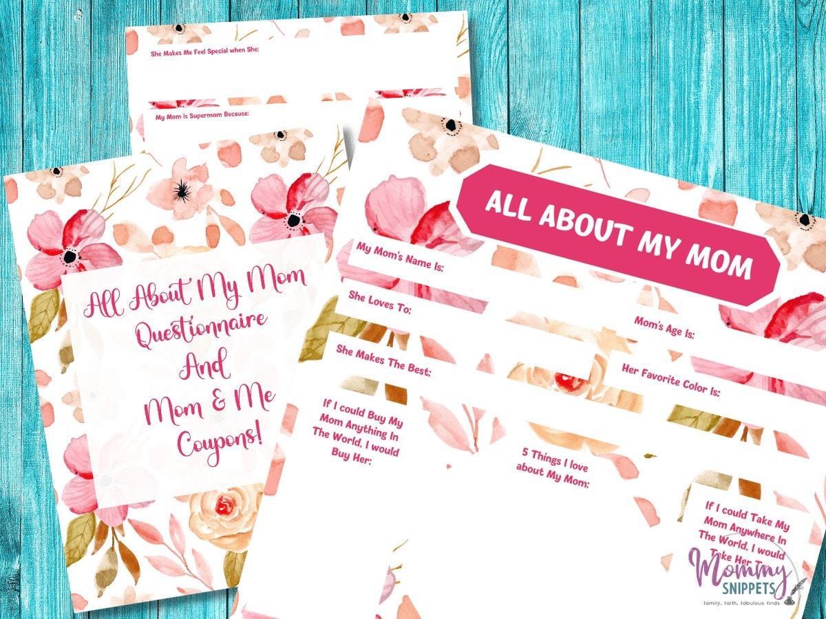 All About My Mom Free Printable and Coupons for Mom for Mother's Day!