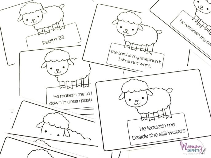 Easy Ways to Help Kids Learn Psalm 23 KJV - Flashcards + Craft