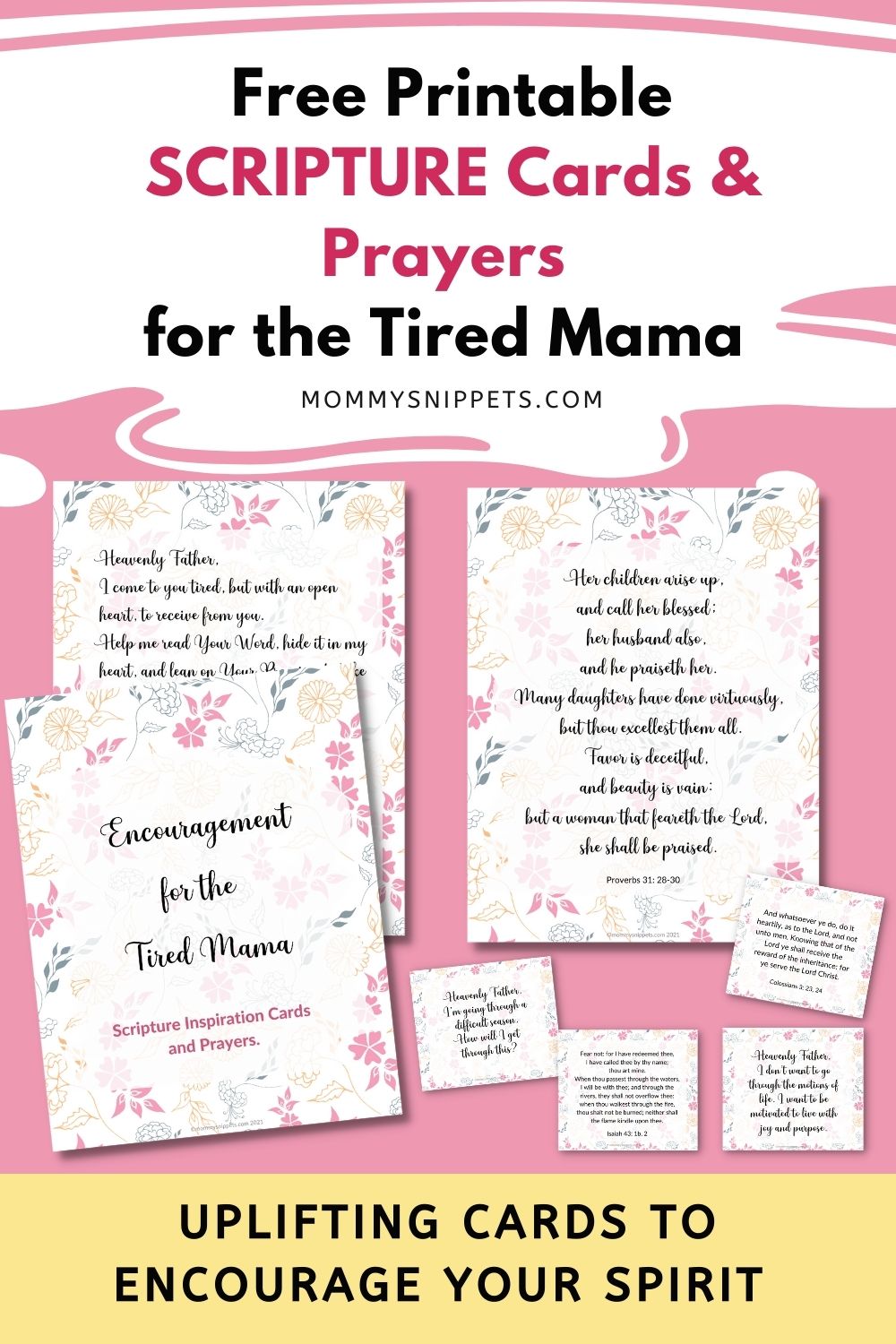 Encouragement for the Tired Mama : Free Printable Scripture Cards and Prayers