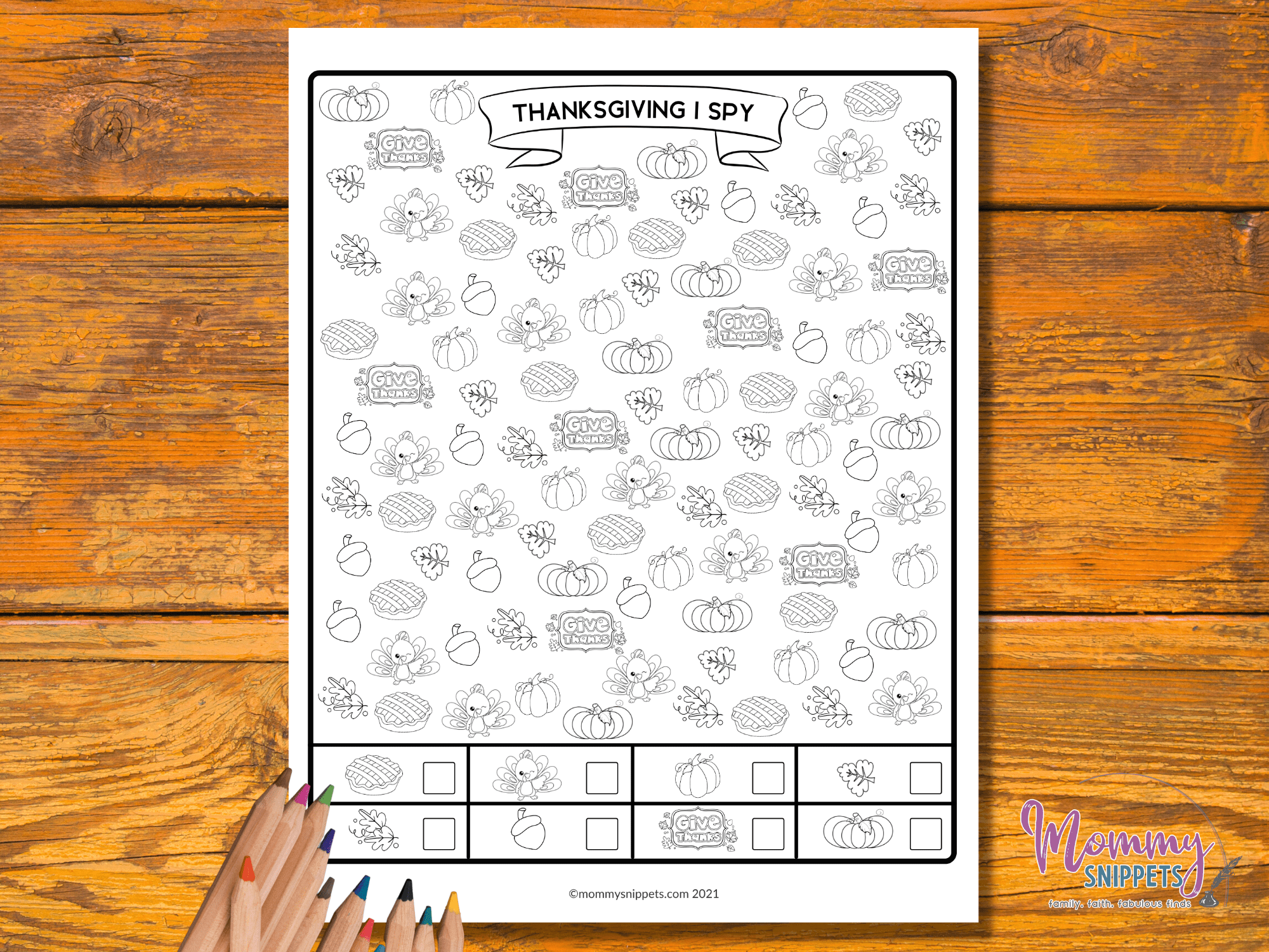 Thanksgiving I Spy Printable