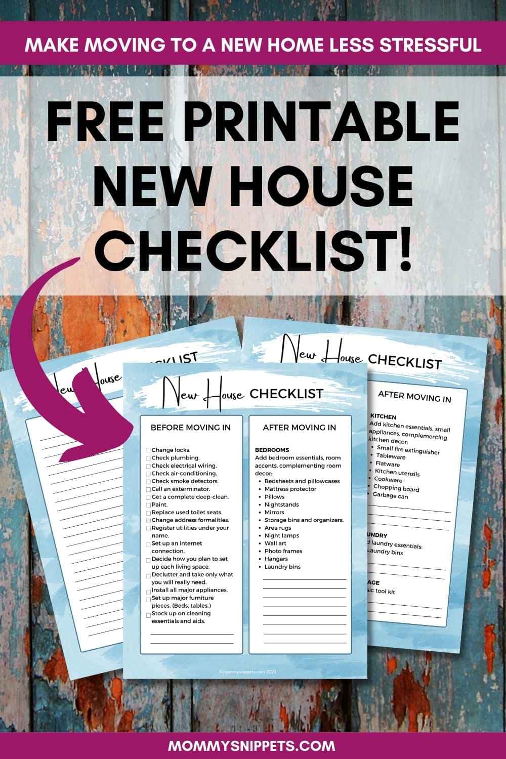 New Home Essentials Checklist, New Home Checklist Printable,first