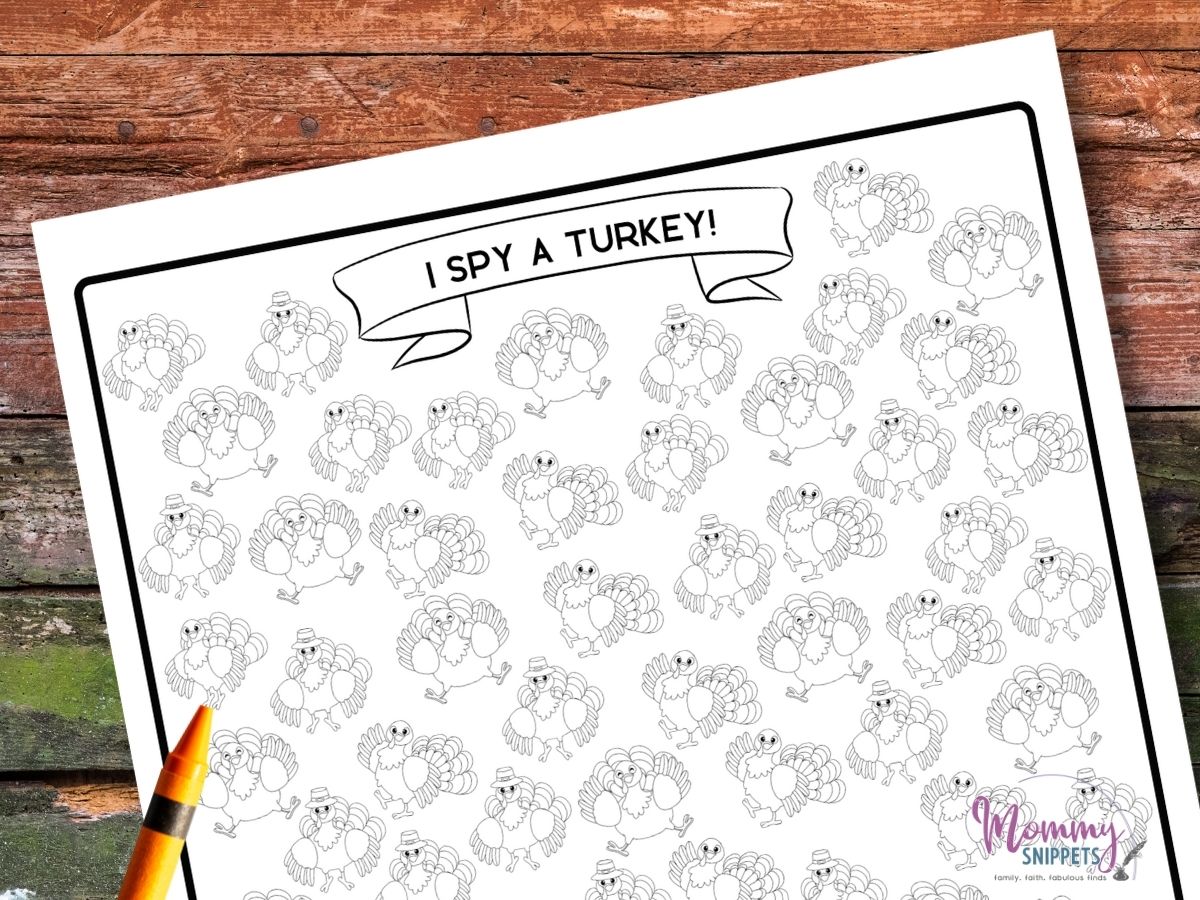 turkey printable- I spy printables