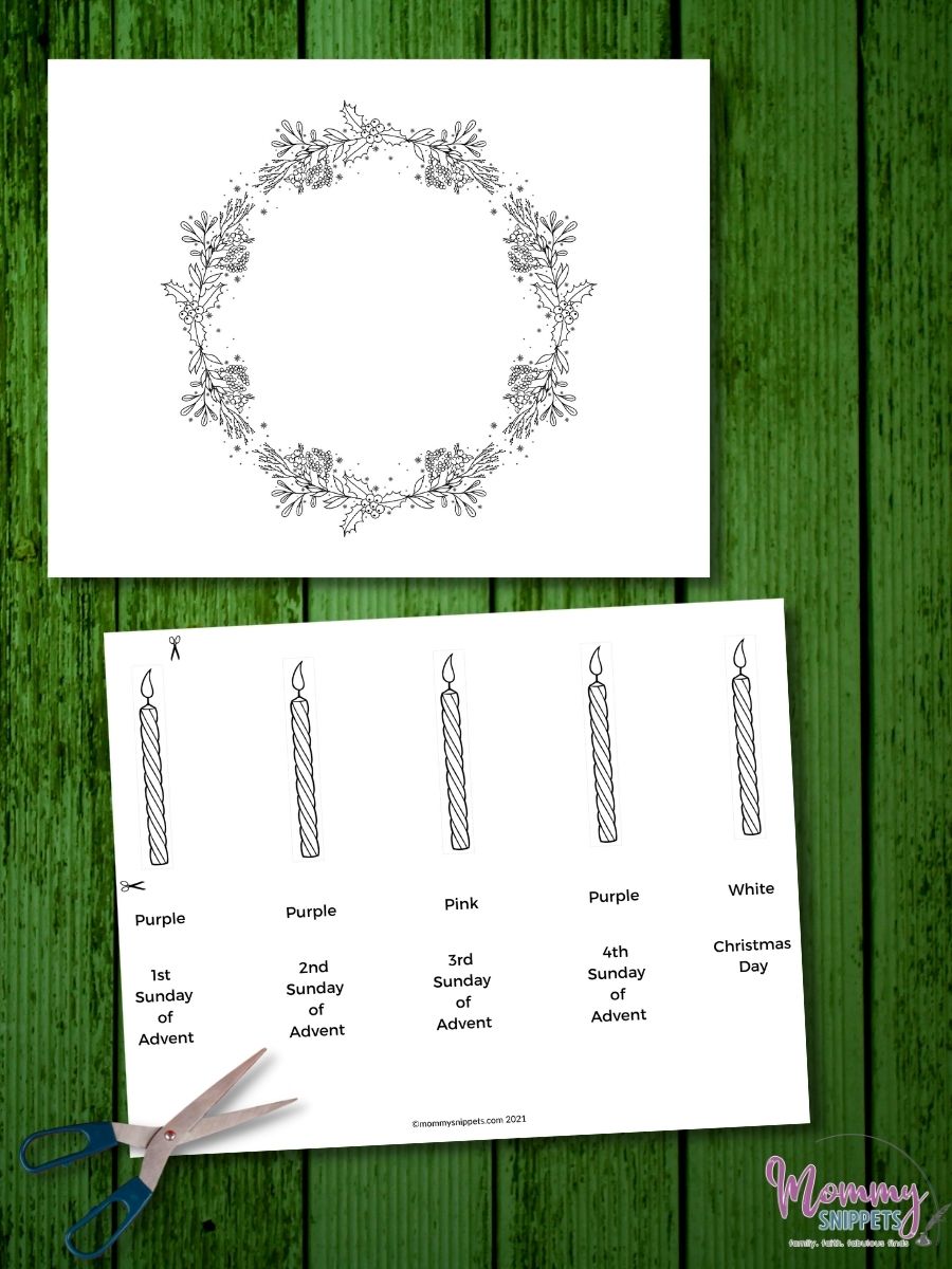 advent candles coloring sheet