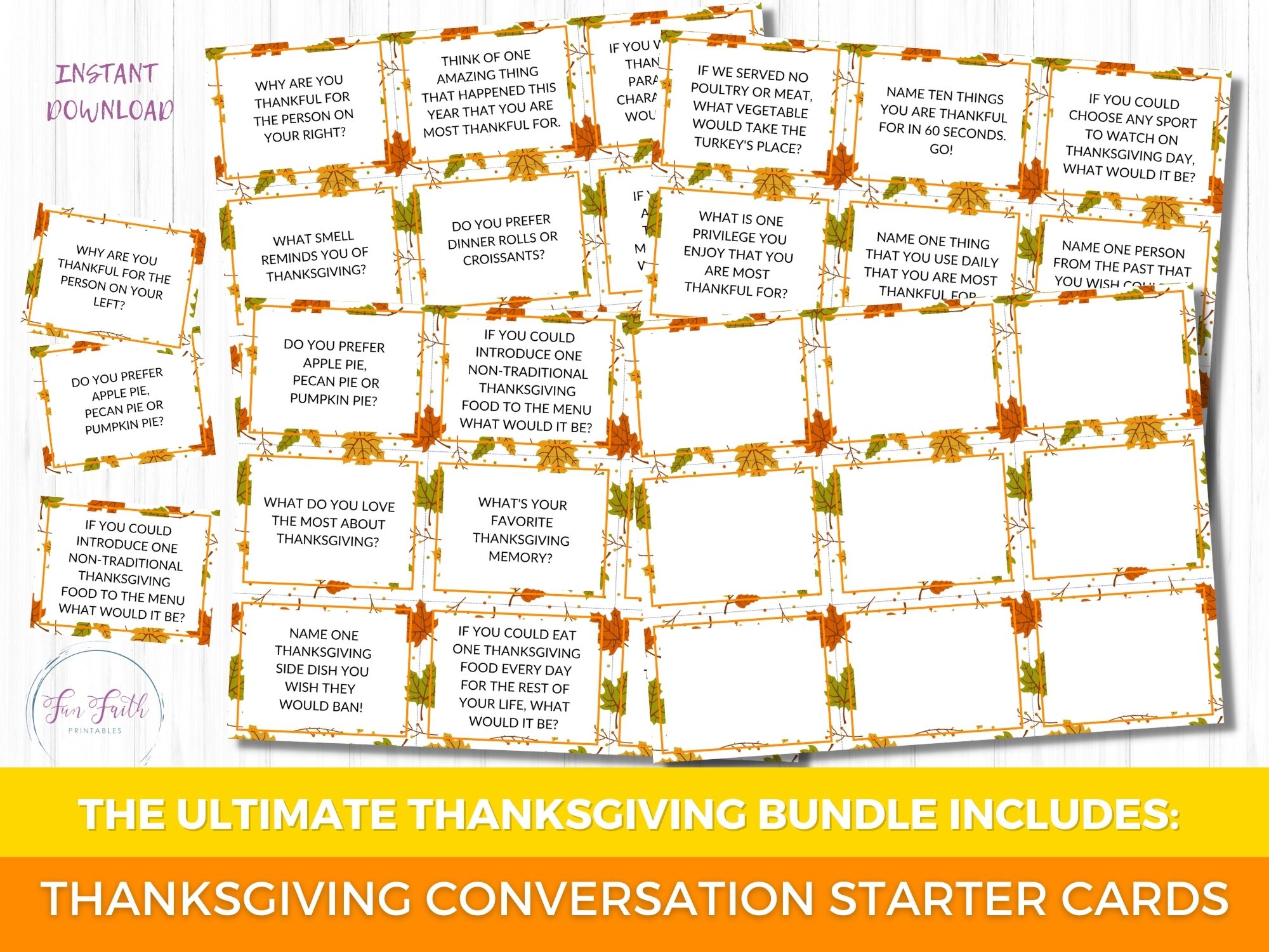 Thanksgiving Printables- Dinner Conversation Starter Cards