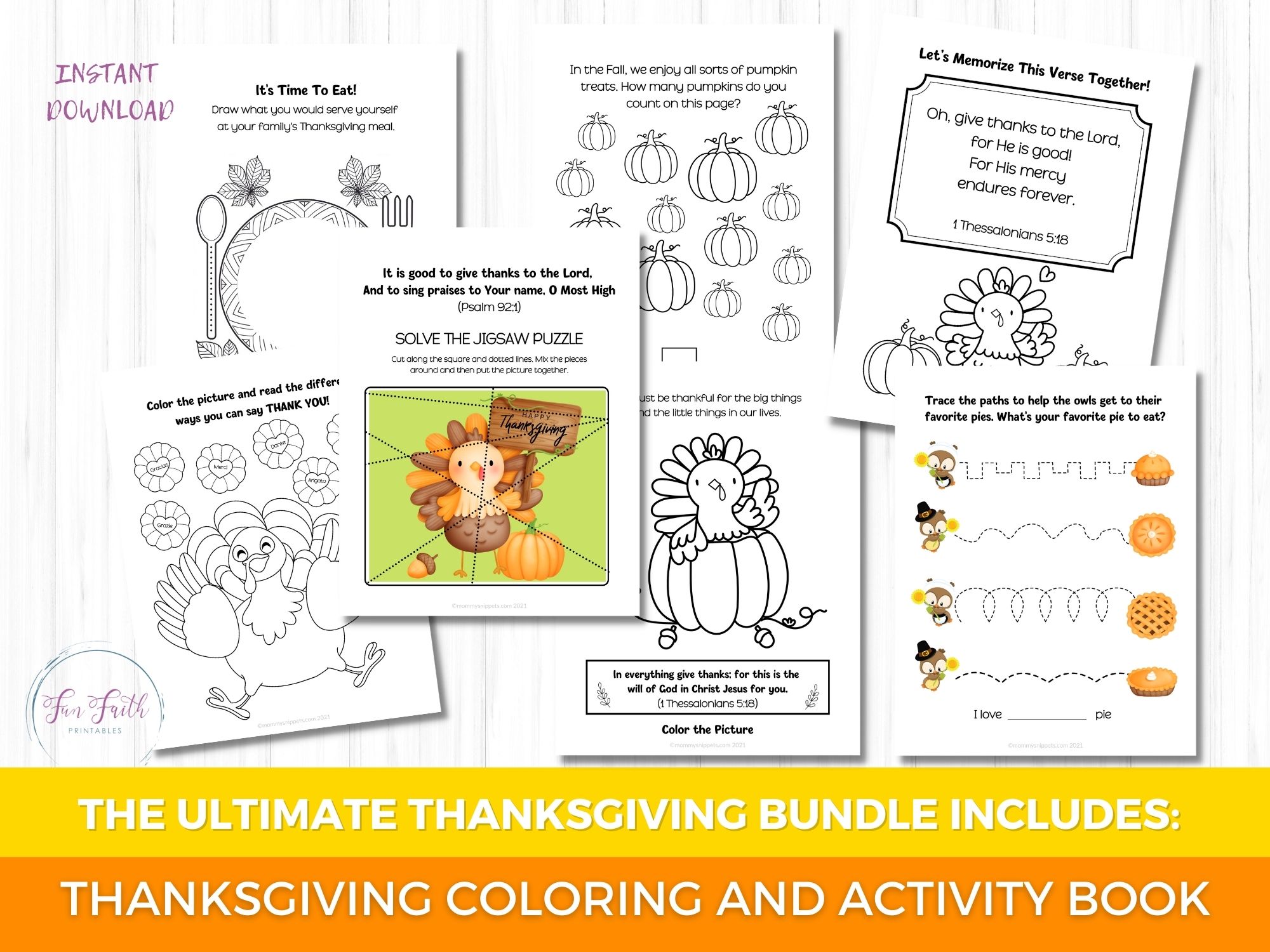 Thanksgiving Printables- Thanksgiving Coloring and Activity Book