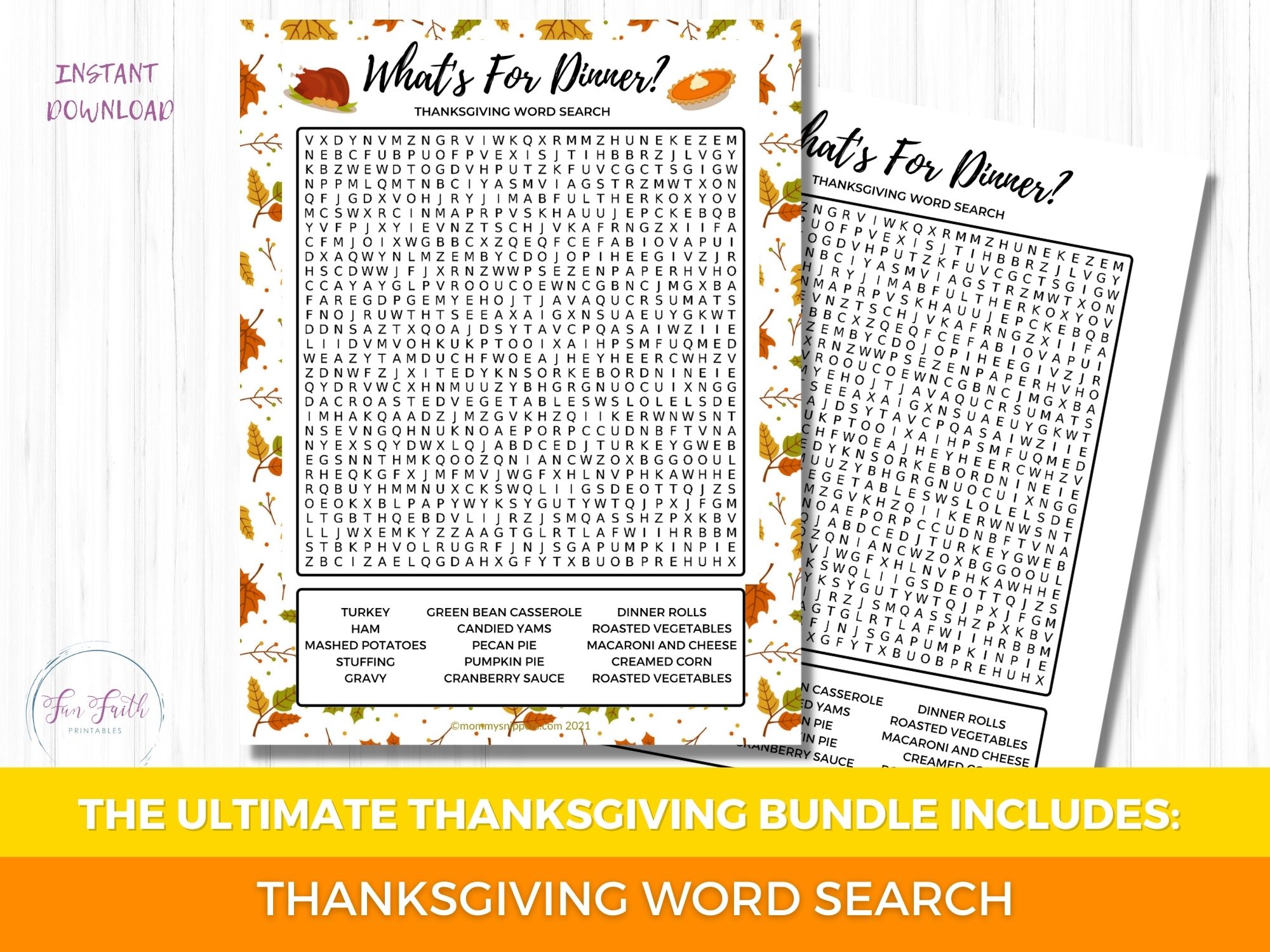 Thanksgiving Game- Thanksgiving Word Search