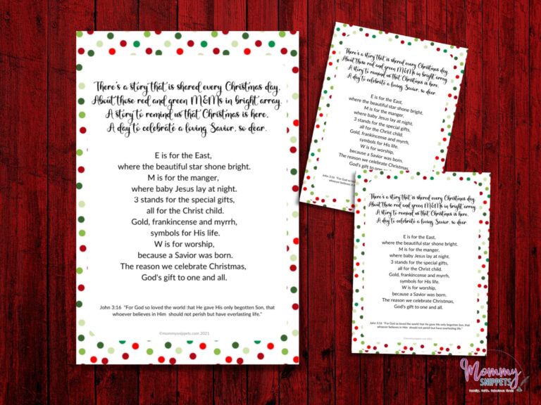The M&M Christmas Poem: The True Meaning Of Christmas Poem