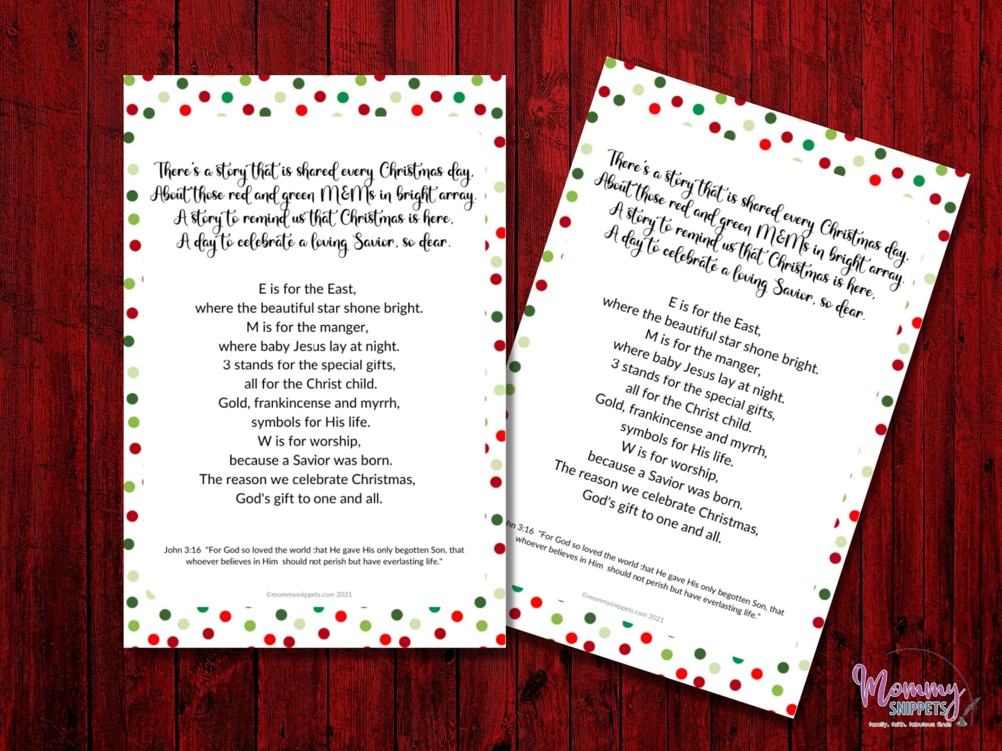 The Christmas M&M's Poem The True Meaning Of Christmas Poem