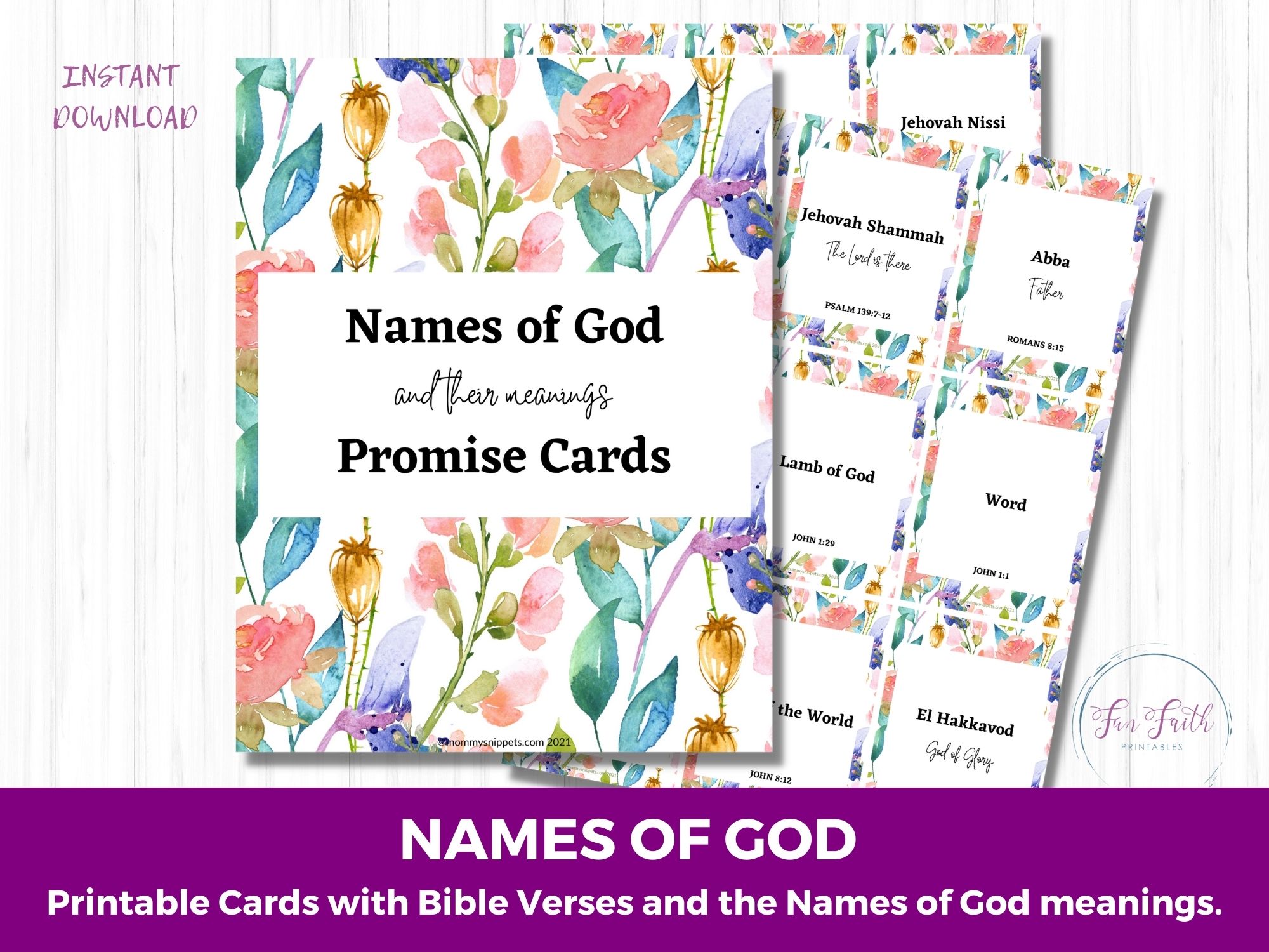 Names of God 4x6 Index Cards