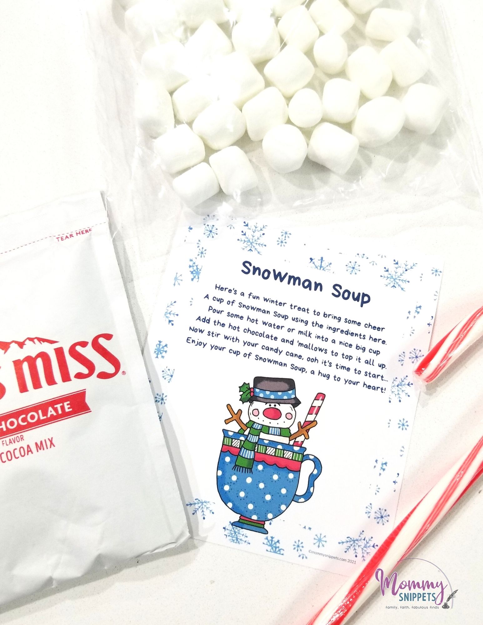 How to Make Snowman Soup Recipe   Free Printable Treat Tag