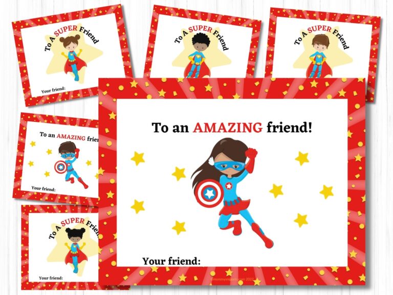 Free Printable Valentine’s Cards for Kids: 8 Superhero Valentines!