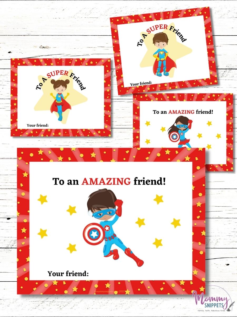 Free Printable Valentine’s Cards for Kids 8 Superhero Valentines!