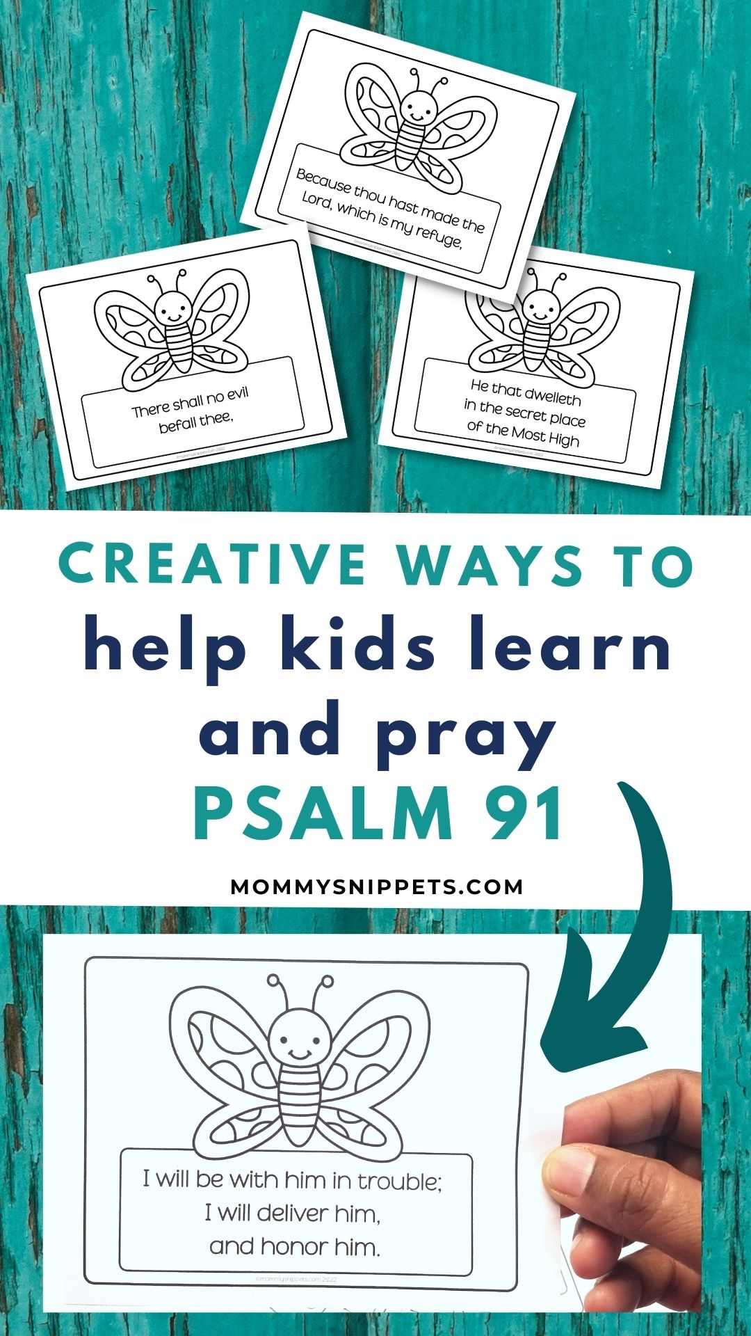 Printable Psalm 91 KJV Flashcards Creative Ideas to Help Kids Learn, Pray Psalm 91-MommySnippets