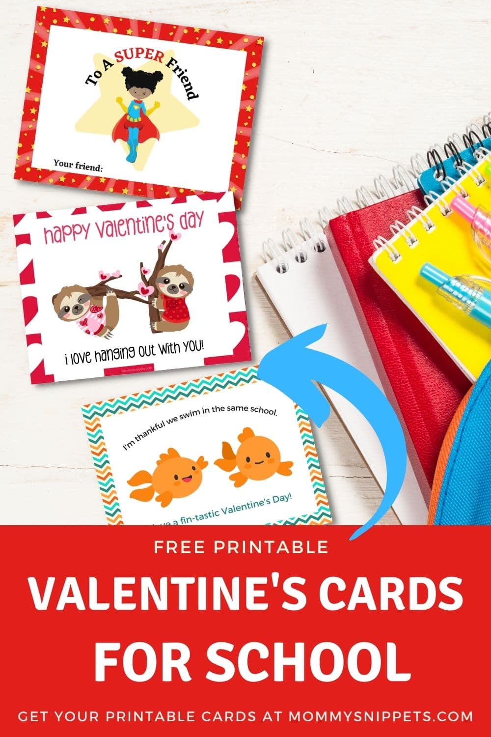 FREE Printable Valentine's Day Cards for School