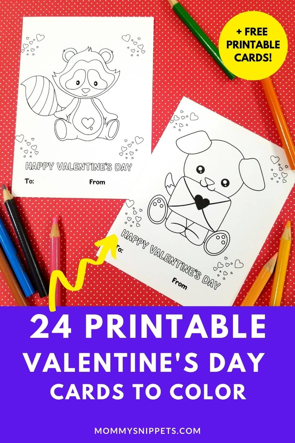 Printable Valentine’s Day Cards to Color- Kids Love These!