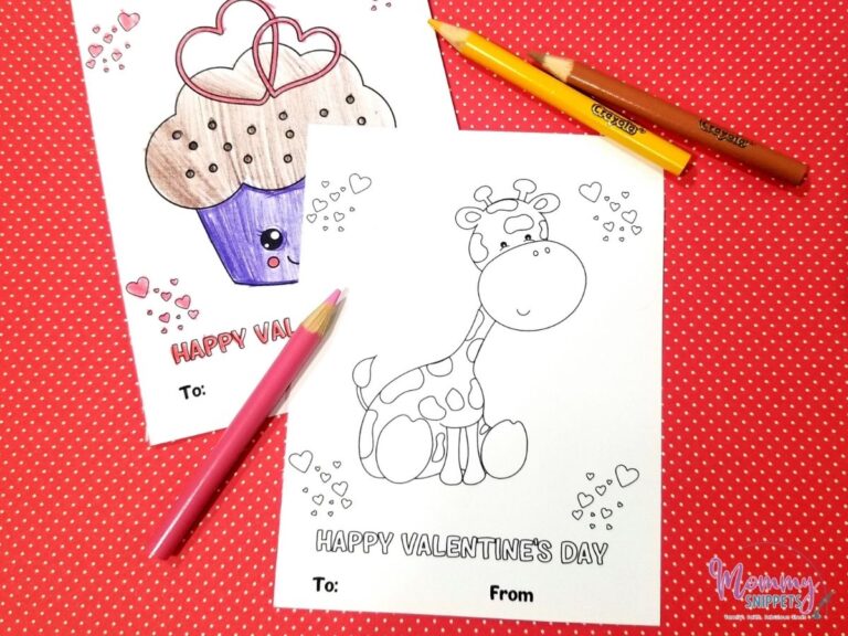 Printable Valentine’s Day Cards to Color- Kids Love These!