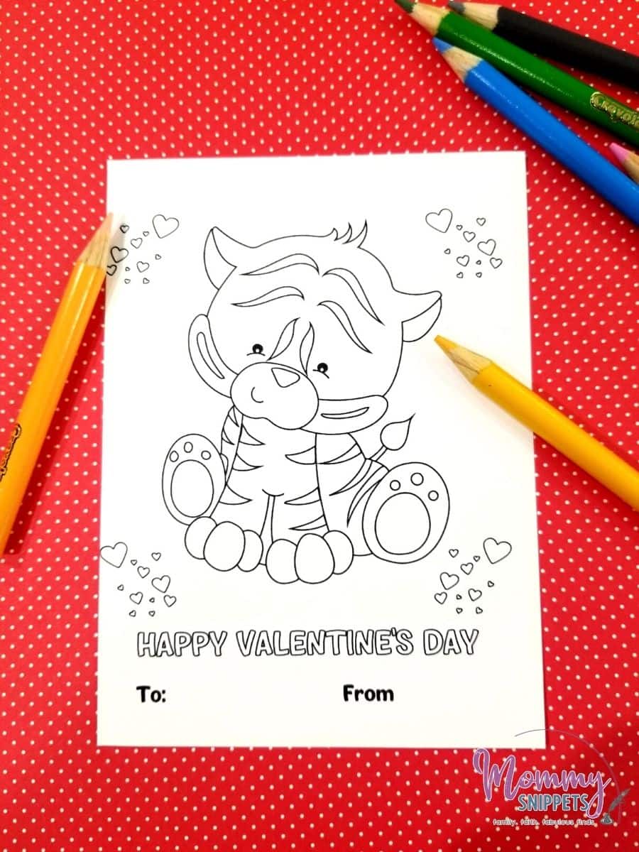  printable valentines day cards to color