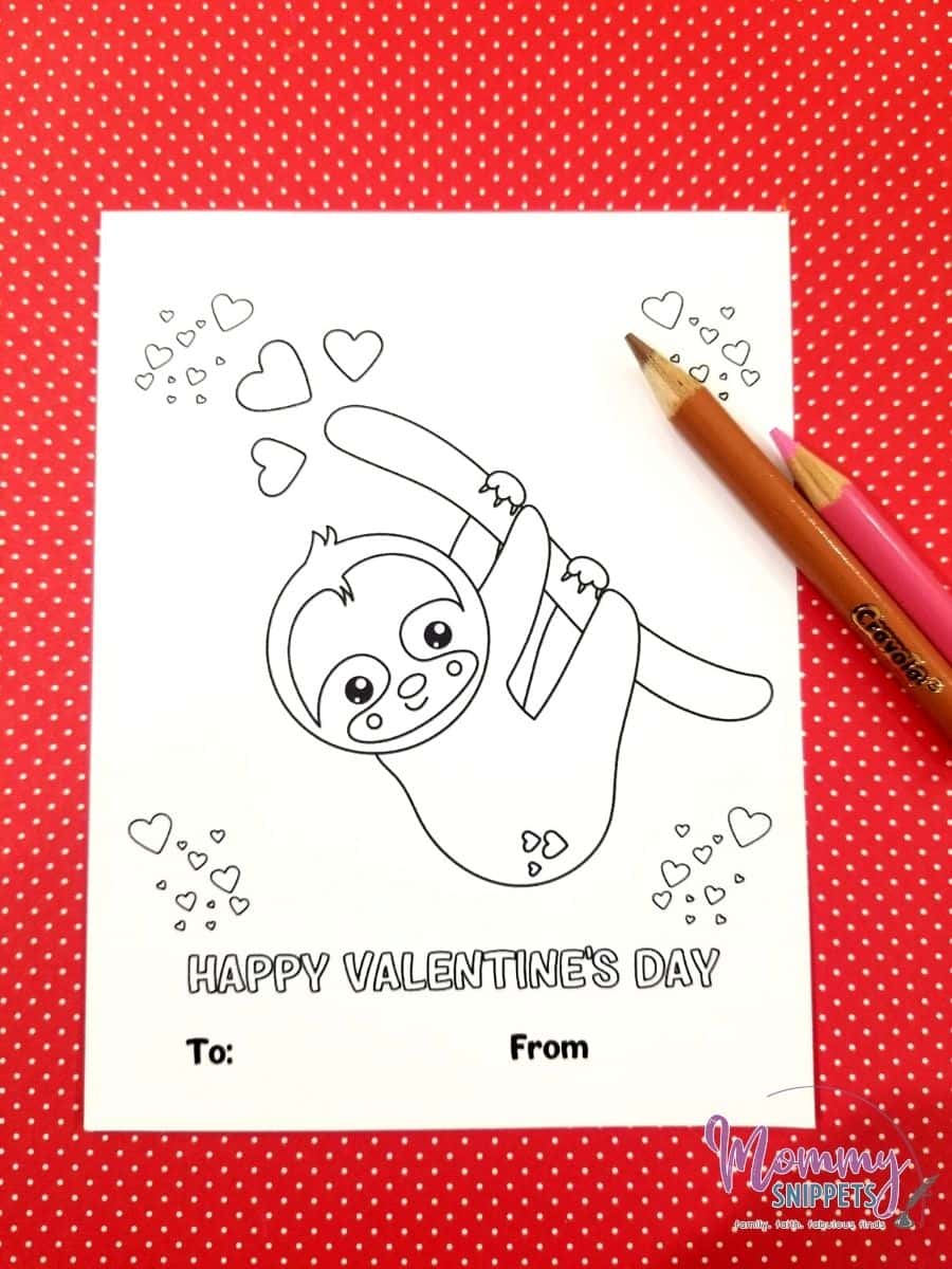  printable valentines day cards to color