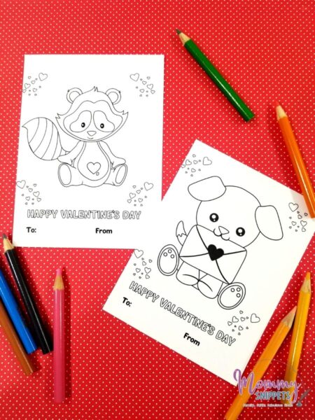 Printable Valentine’s Day Cards to Color- Kids Love These!