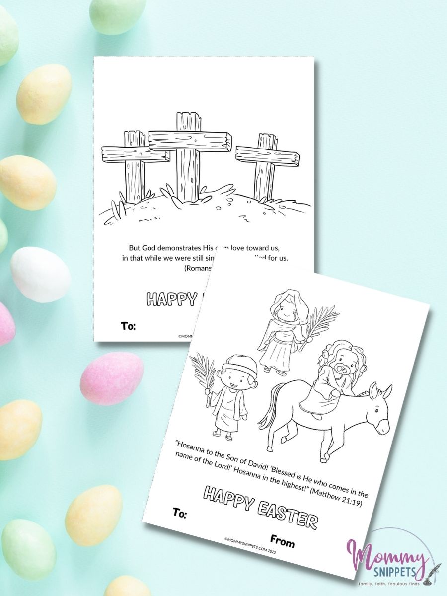 Free Printable Christian Easter Cards for Kids to Color and Share -