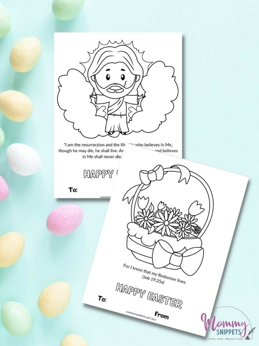 Free Printable Christian Easter Cards for Kids to Color and Share