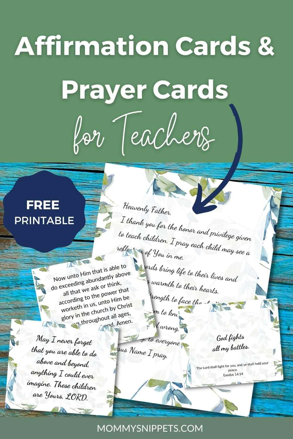 Here are a set of free printable affirmation cards and prayers for teachers to help carry them through this challenging season we're in.