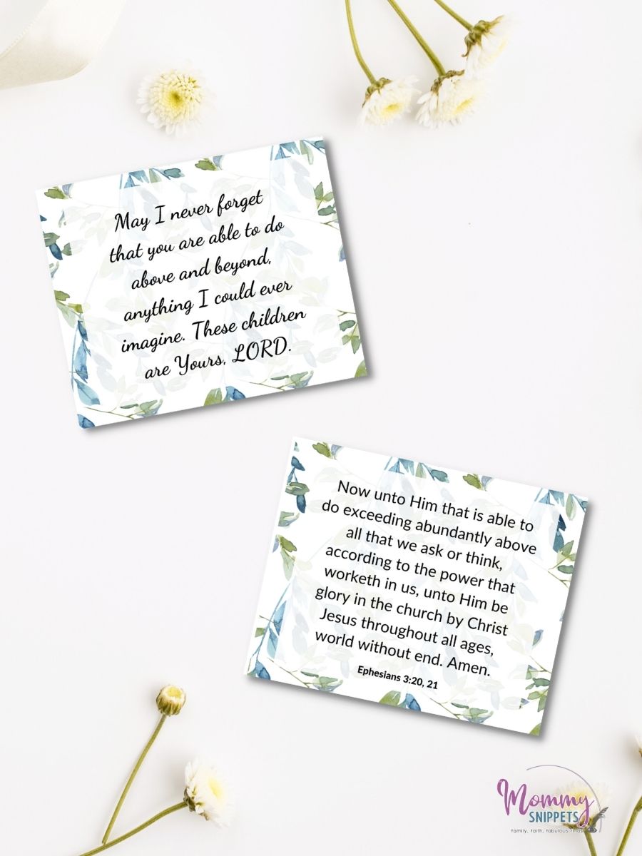 Free Printable Affirmation Cards and Prayers to Encourage a Teacher 