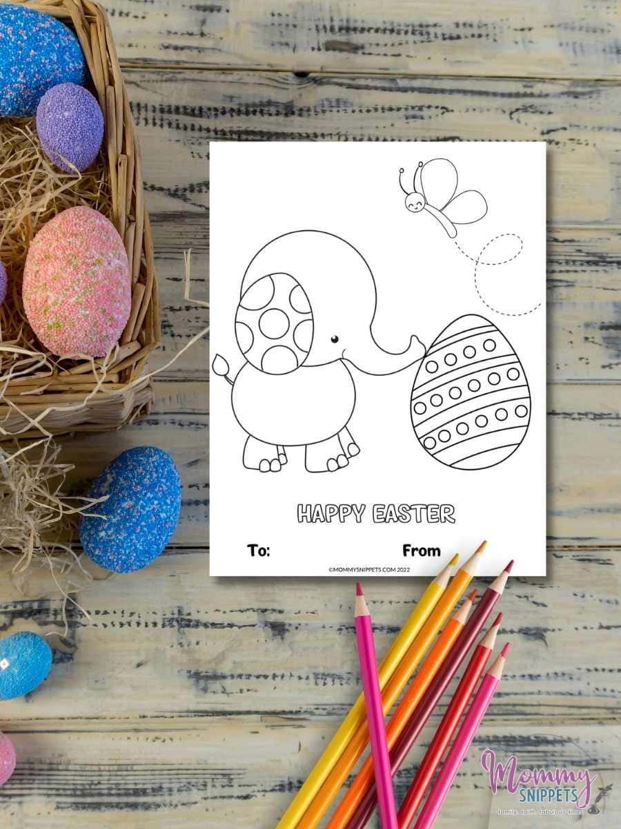 Happy Easter Coloring Cards for Kids- Easter Card Greetings 