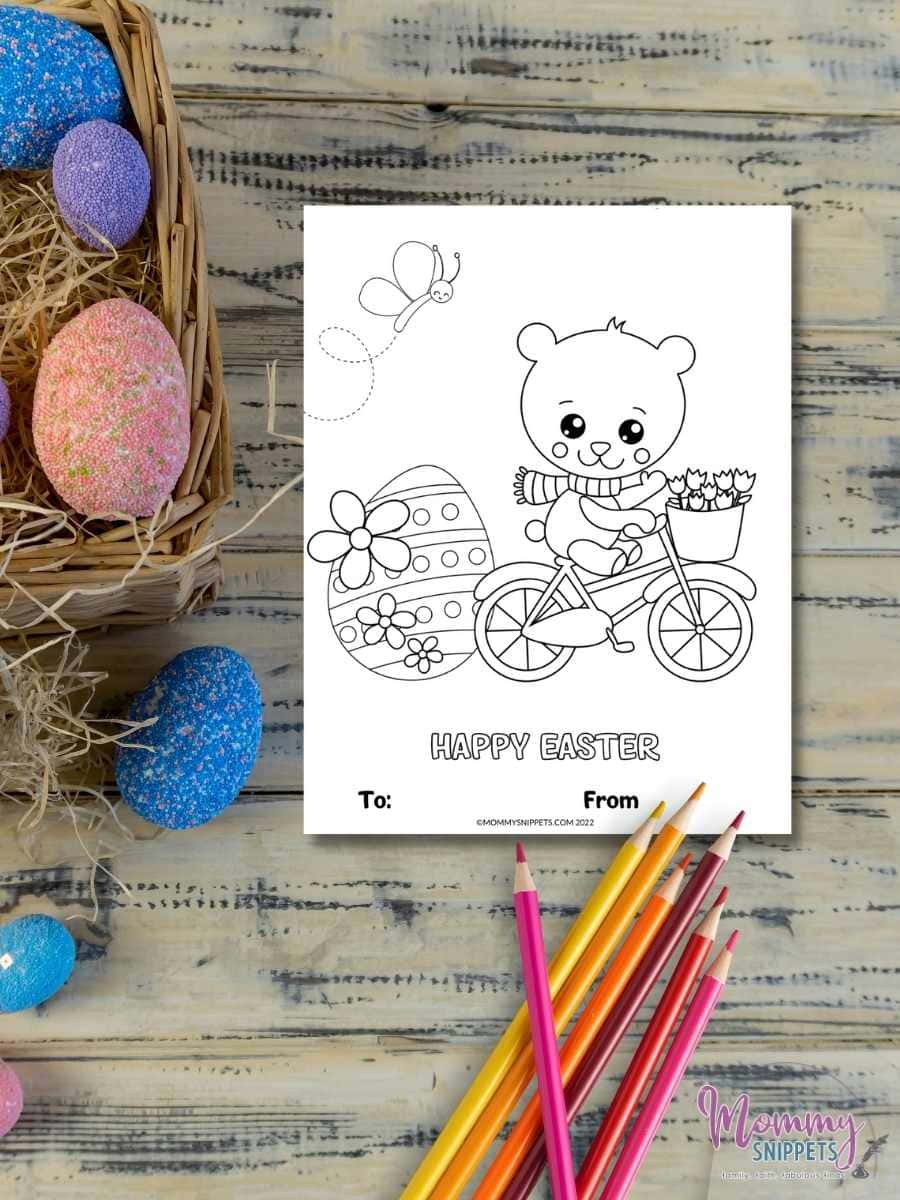 Happy Easter Coloring Cards for Kids- Easter Card Greetings 