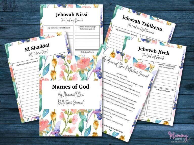 My Printable Names of God Faith Journal With Memorial Stone Reflections