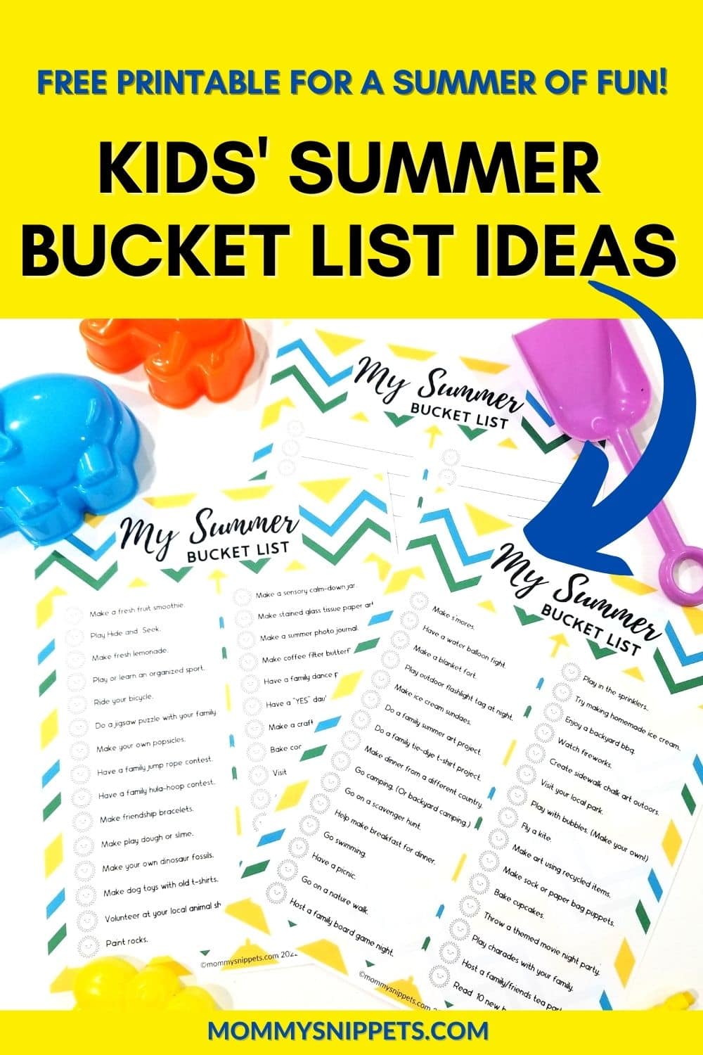 Colorful Free Summer Bucket List Printable - Rainbow Edition