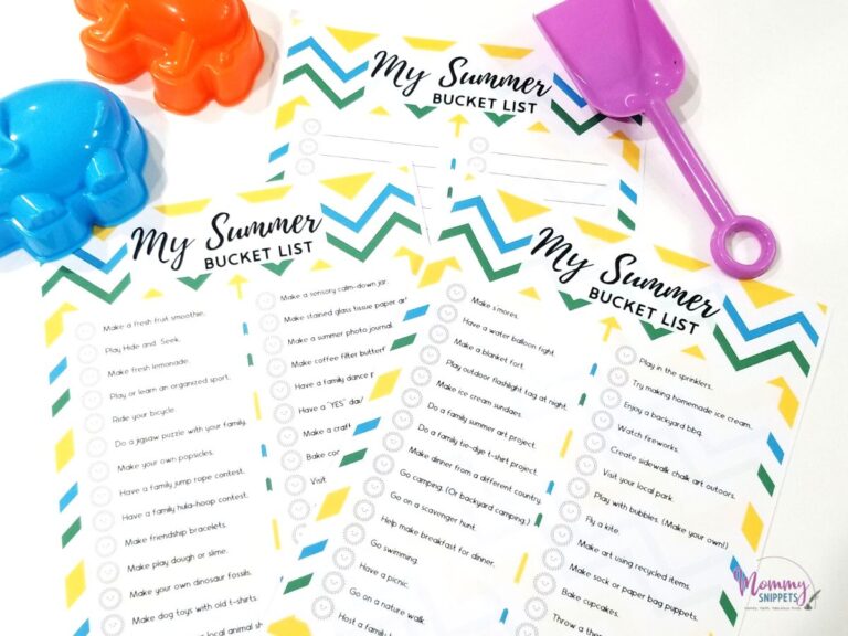 A Free Summer Bucket List Printable with 60 Summer Bucket List Ideas