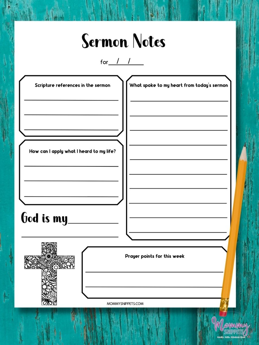 Printable Sermon Notes for Kids 