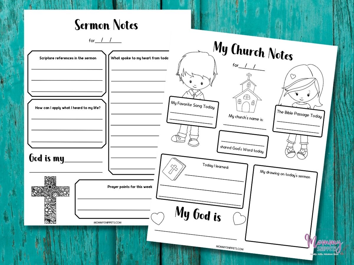 Printable Sermon Notes for Kids 