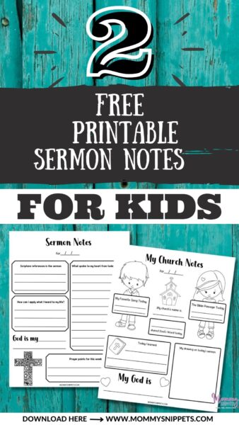 Free Printable Sermon Notes for Kids- Engage Kids in Church