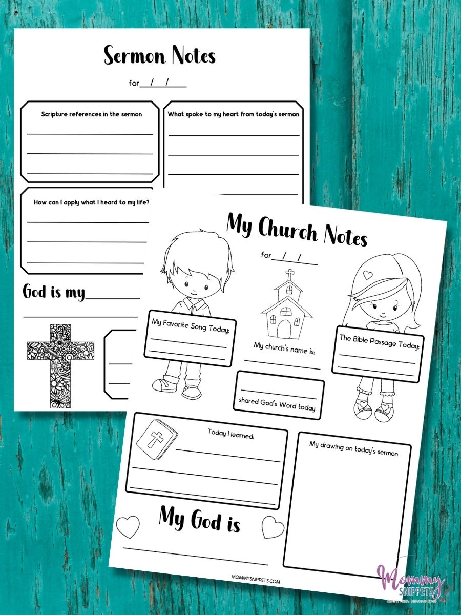 Printable Sermon Notes for Kids