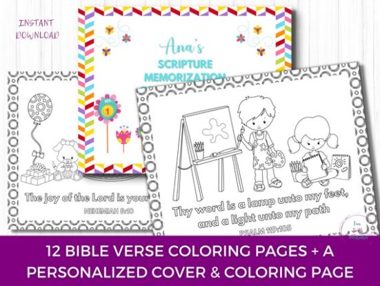 Printable Scripture Cards- Easy Bible Verses for Kids to Memorize