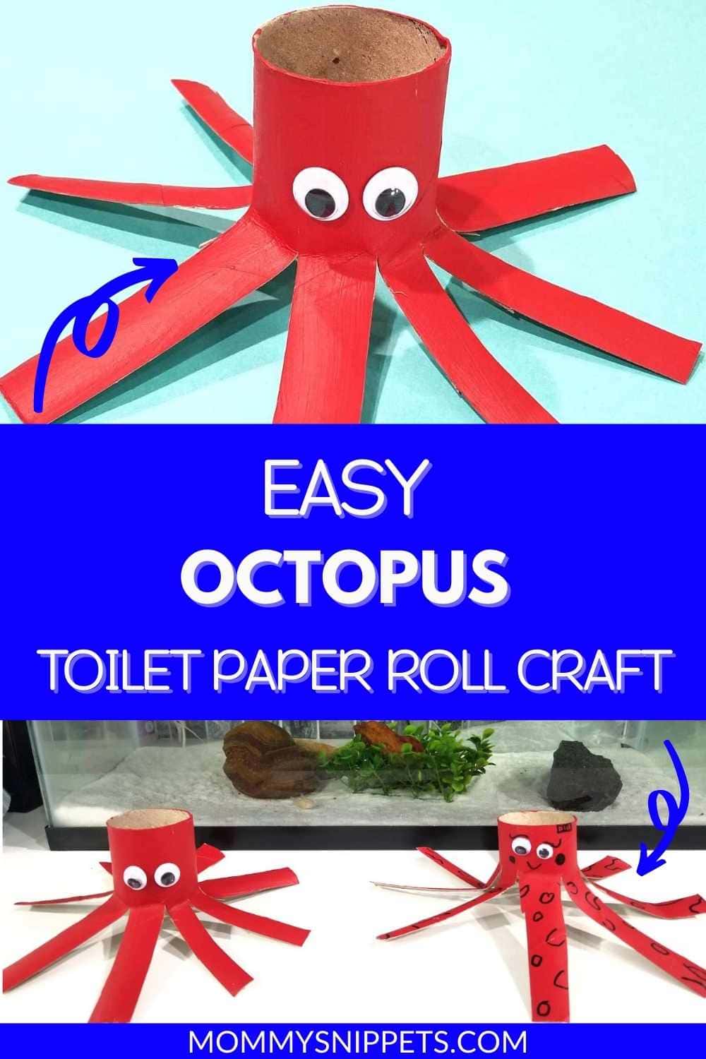 If you're looking for a fun octopus craft preschool kids and older can make, this easy toilet paper roll craft fits the bill!