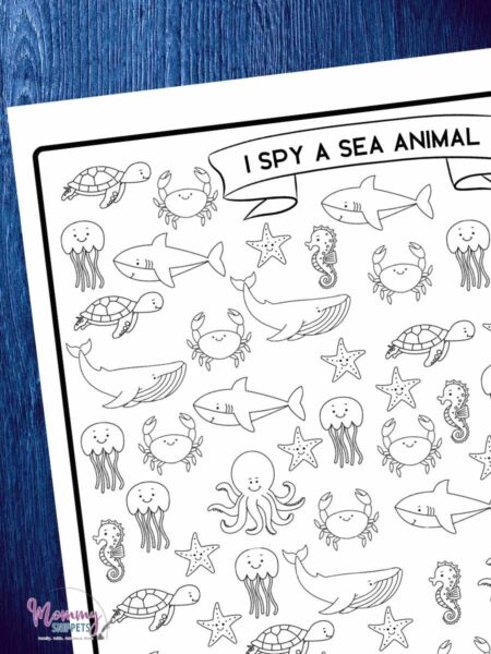 Free I Spy Sea Animals Printable: The Color and Find I Spy Sheets Series