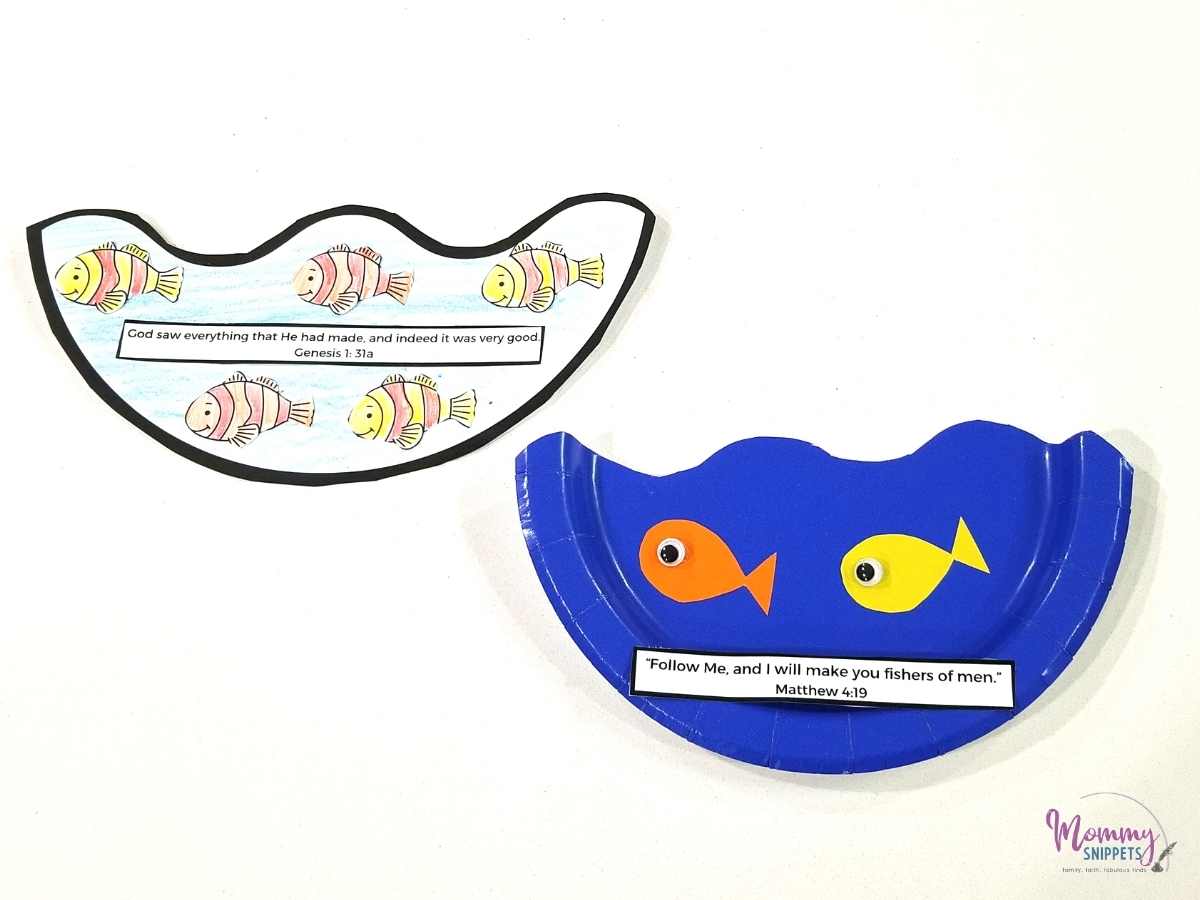 2 Simple Sunday School Crafts -Easy Fish Crafts with Bible Verses