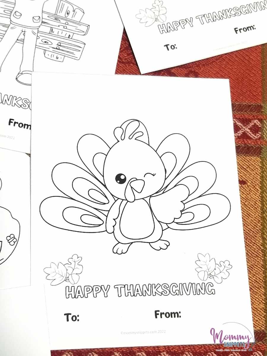 Thankful Turkey Printable Coloring Card