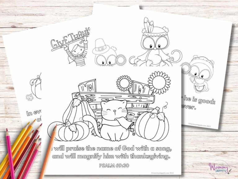 Free Christian Thanksgiving Coloring Pages for Sunday School or Home