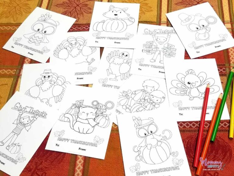 Printable Thanksgiving Cards to Color- Friendsgiving Cards They Will Love