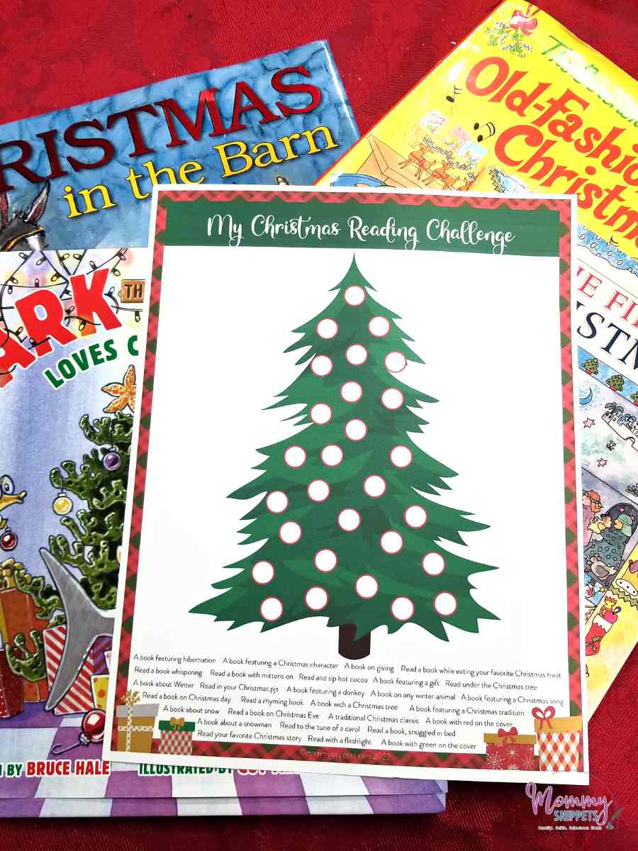 printable Christmas reading log on Christmas read alouds