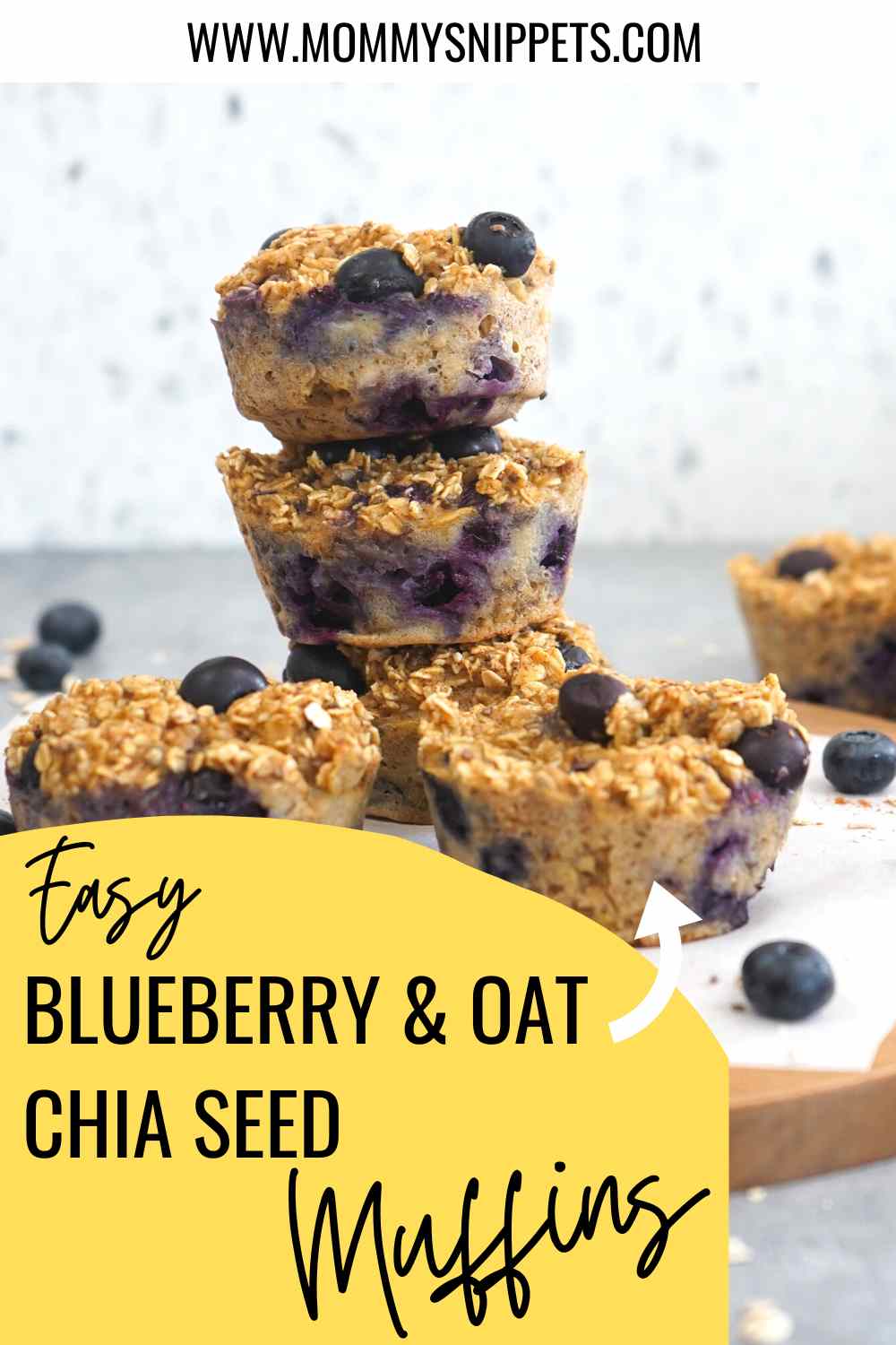 Healthy Oats and Chia Seed Muffins with Blueberries