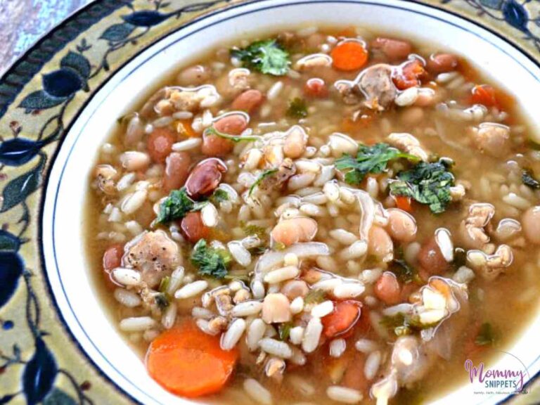 chicken rice and bean soup rainy day soup recipe