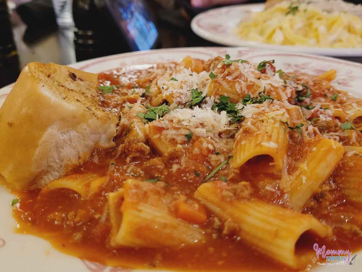 Pasta dish at Sortinoi's Italian restaurant- Kalahari Resorts-Round Rock